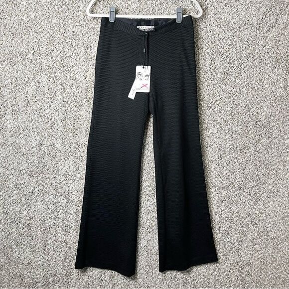 Yoana Baraschi Pants Women’s 0 Black Semi Sheer Textured NWT - Picture 1 of 7